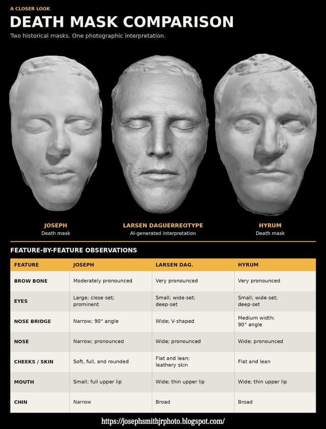 Death Mask Comparison of the Larsen Daguerreotype with Joseph and Hyrum Smith (image 1)